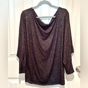 White Birch Dolman Style Long Sleeve Top - Black - S